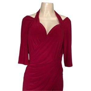 EUC Red Kiyonna Women's Wrap Stretch Dress, Sz0
